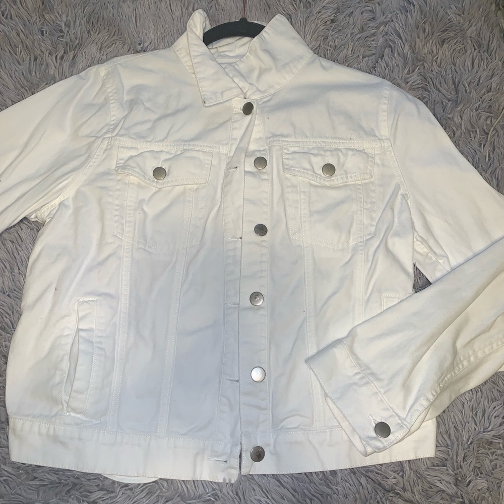 forever 21 white denim jacket